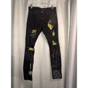 Spark Jeans distressed Patch Work Unique Men’s Custom Size 30/32